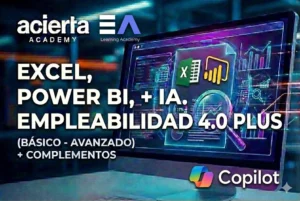 Excel + Power BI + complementos + IA + Empleabilidad 4.0 Plus